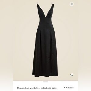 J. Crew Black Satin Maxi Dress